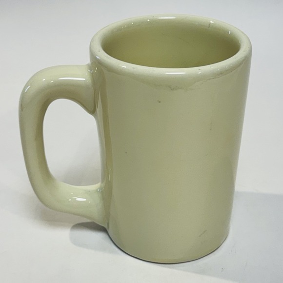 Vintage Hall Brand Coffee Cup Mid Century Off White Diner Mug Heavy Made In USA - Picture 3 of 8